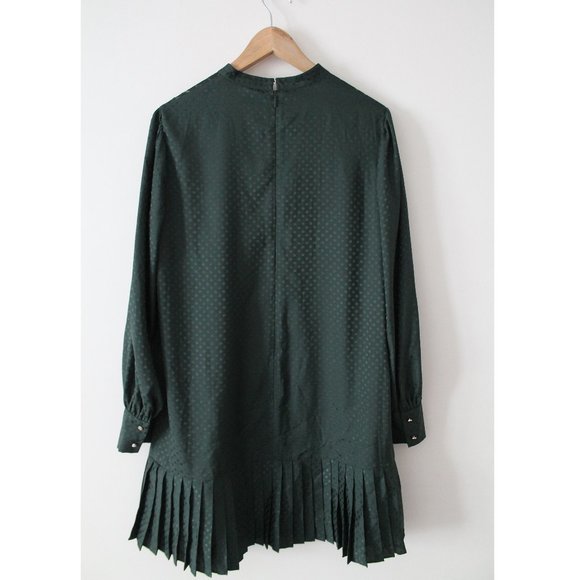 Ted Baker Chllo Lace-Detail Long Sleeve Dress / 4 Large 10 / Dark Green Flowy - Picture 7 of 13